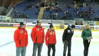 Swiss team at ice hockey match in Davos [upl. by Tsew]