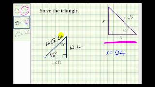 Examples Solve a 4545 Right Triangle [upl. by Gessner]