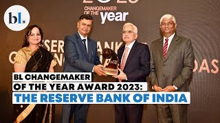 RBI Governor Das credits team for tackling the COVID19 pandemic  bl Changemaker of the Year 2023 [upl. by Haerr408]