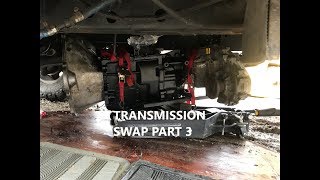 DODGE CUMMINS AUTO TO NV4500 MANUAL TRANSMISSION SWAP PT3 [upl. by Shurlock680]