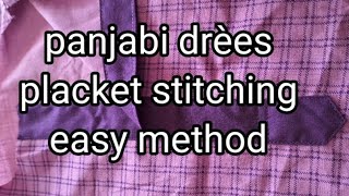 how to panjabi dress placket easy method stitching [upl. by Huggins111]