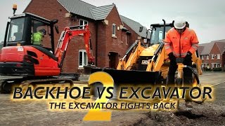 Backhoe vs Excavator 2 [upl. by Elleinwad661]