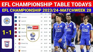 EFL Championship Table Today LEICESTER vs IPSWICH TOWN ¦ EFL Championship Table amp Standings 202324 [upl. by Htrow]