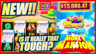 NEW HUFF N PUFF MONEY MASIONS SLOT MACHINE ★ IS IT REALLY THAT TOUGH ➜ [upl. by Coray]