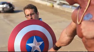 Free Guy  Ryan Reynolds with Captain Americas Shield [upl. by Neyut]