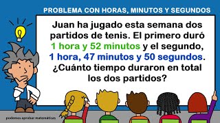 PROBLEMA CON HORAS MINUTOS Y SEGUNDOS SISTEMA SEXAGESIMAL [upl. by Ajar]