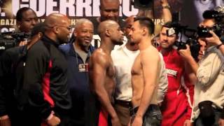 FLOYD MAYWEATHER v ROBERT GUERRERO  OFFICIAL WEIGH IN UNCUT VERSION  MAYDAY  iFILM LONDON [upl. by Tihom]