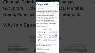 Capgemini hiring freshers  2023 amp 2024 batch shorts [upl. by Rakabuba838]