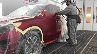 Mazda 41V Soul Red SprayingBlending with Lesonal Waterborne [upl. by Buttaro]