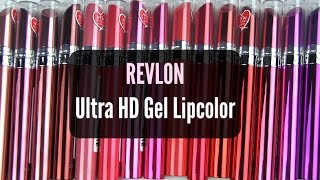 Revlon Ultra HD Gel Lipcolors Lip Swatches [upl. by Nerhtak]