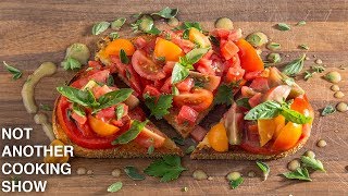 how to make FRESH TOMATO BRUSCHETTA [upl. by Axela]