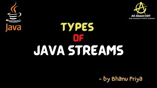 Types of Java Streams Byte Stream Character Stream lec 83  Java Tutorial BhanuPriya [upl. by Maiocco557]