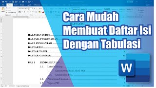 Cara Mudah Membuat Daftar Isi Menggunakan Tabulasi  Microsoft Word 2019 [upl. by Yzeerb48]