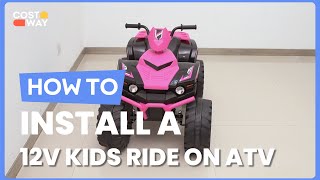 How to Install the 12V Kids Ride on ATV  ATY327798 costway howto [upl. by Jaymie610]