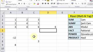 MS Excel proqramının funksiyaları  HESABLAMALAR [upl. by Strawn]