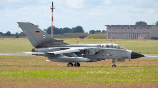 4K 2x Panavia Tornado ECR and IDS German Air Force departure at Schleswig Jagel Air Base ETNS [upl. by Idoux]