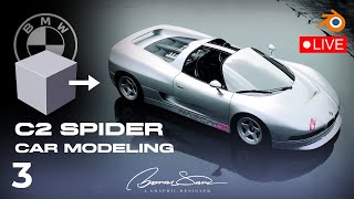 BMW Nazca C2 Spider  Part 3  Blender 40 Car Modeling  blender blender3d modeling bmw nazca [upl. by Lieberman]