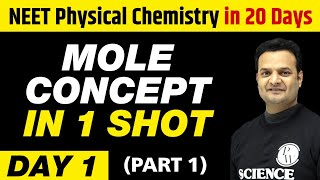 UMEED  Mole Concept in 1 Shot Part 1  Physical Chemistry in 20 Days  NEET Crash Course [upl. by Ruella708]