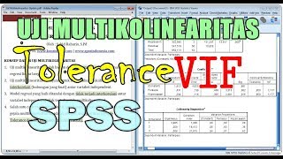 Cara Uji Multikolinearitas Tolerance dan VIF dengan SPSS UPDATE [upl. by Proffitt]