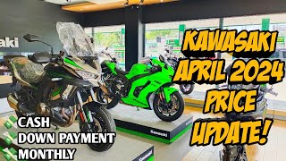 April 2024 Kawasaki Big Bike Price Update SRP Downpayment Monthly Installment All Units [upl. by Rather941]