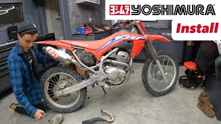 Yoshimura Exhaust Install And Sound Honda CRF 250F [upl. by Lenhard]