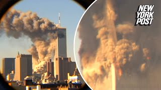 Unseen 911 video found in a closet shows moment when World Trade Center collapsed [upl. by Nelubez670]