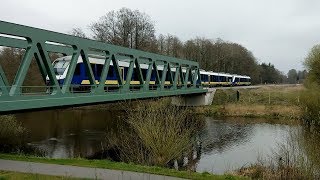 LINT Dreifachtraktion der EVB auf der Ostebrücke in Bremervörde [upl. by Doner]