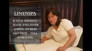 Linenspa  8quot Spring amp Memory Foam Hybrid Unboxing [upl. by Audie]