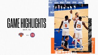 Highlights  Knicks Earn Third Preseason Win vs Pistons [upl. by Eelirak]