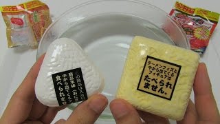 ASMR Bath Bomb Battle Race 033 Onigiri vs Ramen [upl. by Auroora]