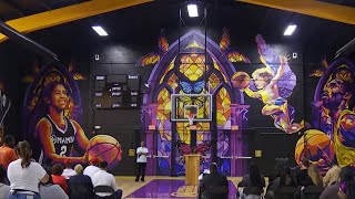 Lakers Mamba Sports Foundation unveil new gym in Watts [upl. by Jopa468]