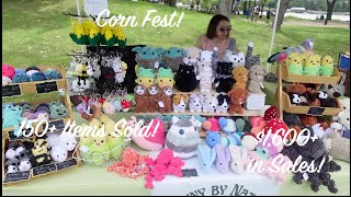 Selling Our Crochet Plushies at the Corn Festival  Market Vlog and Results [upl. by Berky]