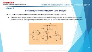 Video 1 Feedback Amplifier Analysis  The Middlebrook approach [upl. by Franek799]