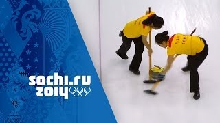 Womens Curling  Round Robin  USA v China  Sochi 2014 Winter Olympics [upl. by Adidnac]