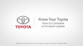 Know Your Toyota  How to Complete a Firmware Update on Toyota Vehicles [upl. by Nosaes985]