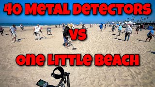 40 People Metal Detecting One Spot for TREASURE [upl. by Haelak]