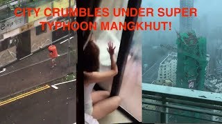 Compilation OMGWTF moments Typhoon Mangkhut hurricane in Hong Kong [upl. by Laurentia]