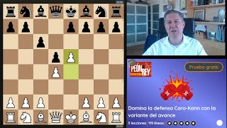 ♟️Partida de ajedrez con la variante del avance contra la Defensa CaroKann 1 GM Miguel Illescas [upl. by Sackman]