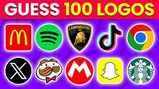 Guess the Logo in 3 Seconds  100 Famous Logos  Ultimate Logo Quiz 2024 [upl. by Laise]