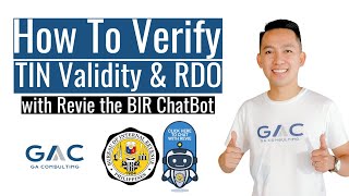 How To Verify Your TIN and RDO Code with Revie  The BIR ChatBot [upl. by Rasure]