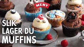 Slik lager du muffins [upl. by Ecilef]