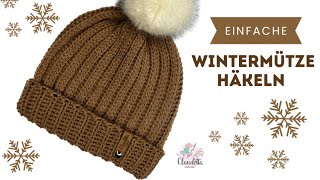 Einfache Wintermütze häkeln ❄️ [upl. by Durrace]