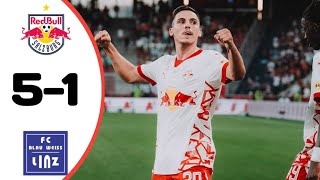 RB Salzburg Vs BlauWeiß Linz 51 All Goals Results Extended Highlights amp Analysis [upl. by Mossberg939]