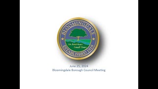 Bloomingdale Borough Council Meeting  June 25 2024 [upl. by Irra]