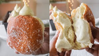 BEST Brioche Donuts Filled with Vanilla Custard  Easy Homemade Custard Donut Recipe [upl. by Mallis]