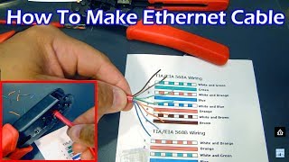 How To Make Ethernet Cable RJ45  Straight Through amp Crossover [upl. by Aicatsana201]