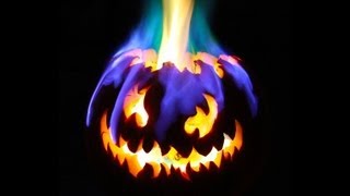 Rainbow Fire Halloween JackoLantern [upl. by Dilaw352]