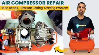 Air Compressor Repair  Compressor Auto Cut Off Switch Pressure Setting Head Repair  Compressor [upl. by Gershom]