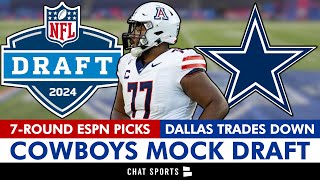 2024 NFL Mock Draft NEW 7Round Dallas Cowboys Mock Draft From ESPN WITH Trades [upl. by Aleirbag154]