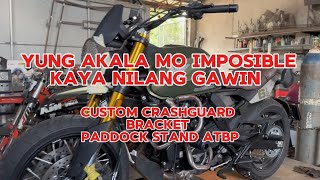 custom crashguard paddock stand bracket atbp yung akala mo hindi puede dito puede [upl. by Pat5]